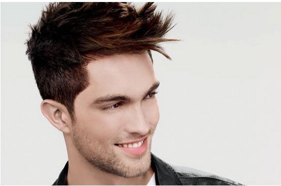 Two Toned short man haircut with spiky bang long and short in the back.jpg