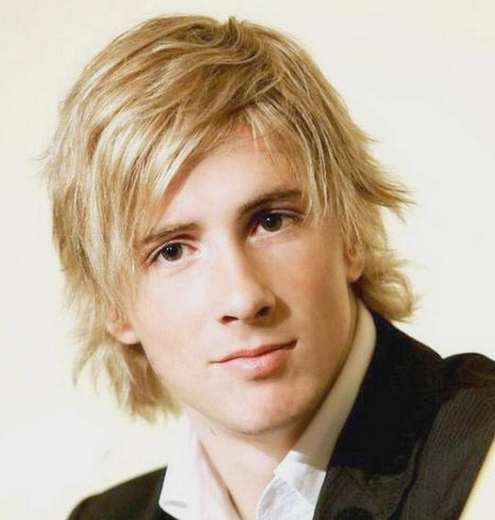 Men Blonde Hairstyle With Medium Length Hair With Full Of Layers