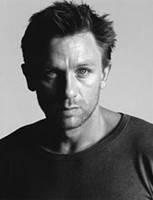 Daniel Craig in white and black picture
