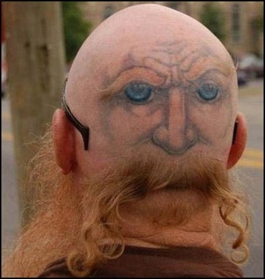 Funny haircut and tattoo combination - eyes in the back of the head.jpg ...
