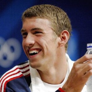 US swimmer Michael Phelps with short hairstyle and short ...